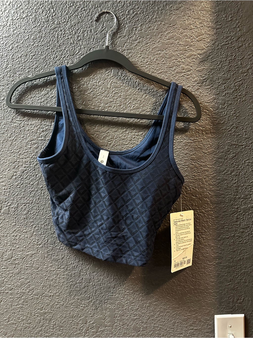 Lululemon Textured Mesh Tennis Tank Size S - Club Blue - Bnwt